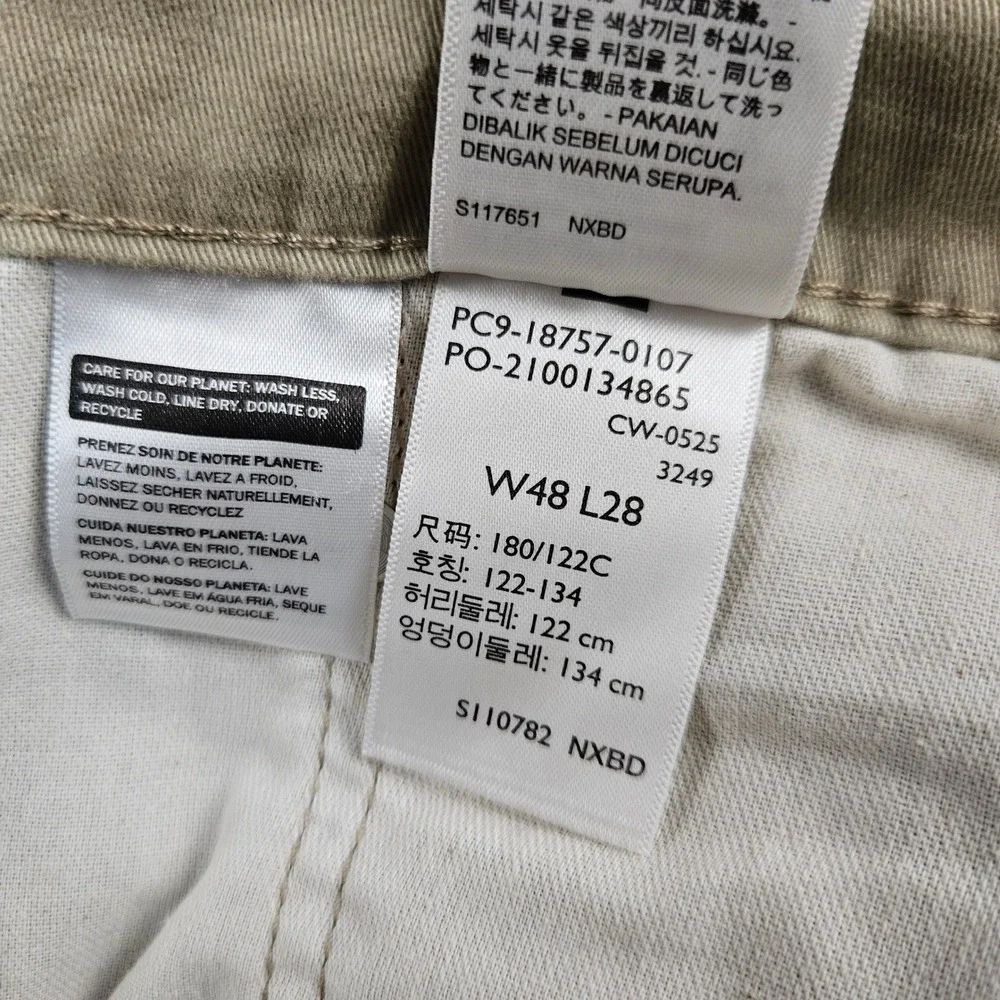 Levis 541 Athletic Taper All Seasons Tech Khaki Pants Mens 48x28 Tan Stretch
